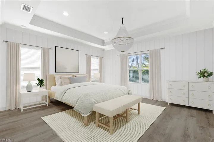 Photo includes reality renovation/staging to showcase the possibility of the primary bedroom. Design services included with purchase!