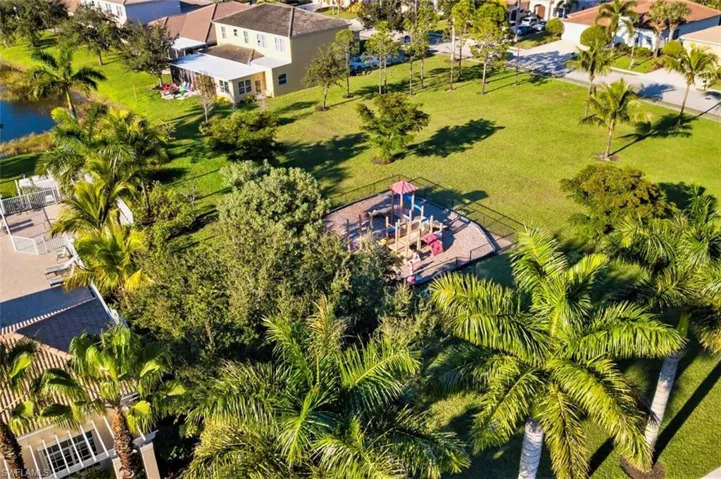 Aerial perspective of suburban area