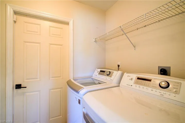 Laundry room inside the home