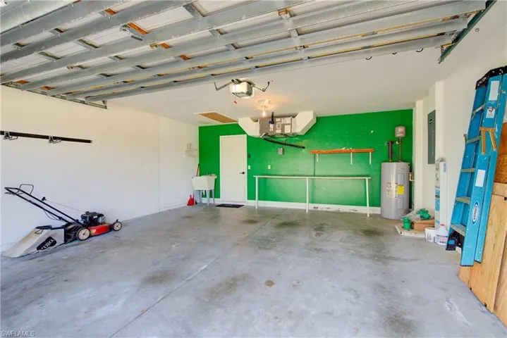 The 2 car garage with a laundry tub (sink)