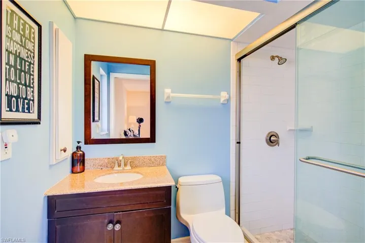 The master bathroom with beautiful countertops