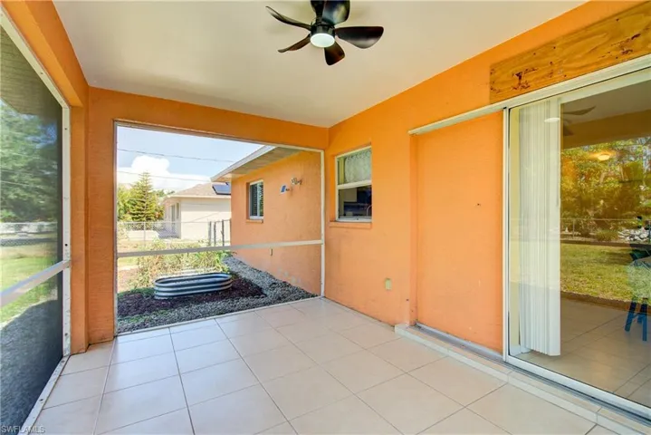 The lanai is substantial at 16' x 10'. A great spot for outdoor dining