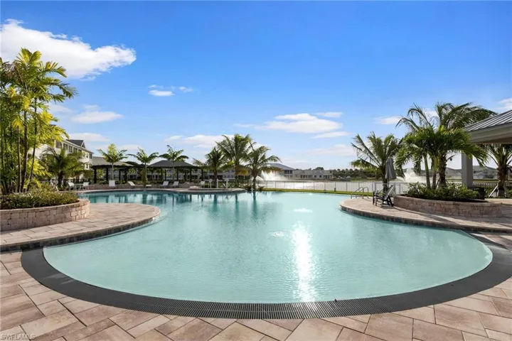 Pool featuring a patio and fence