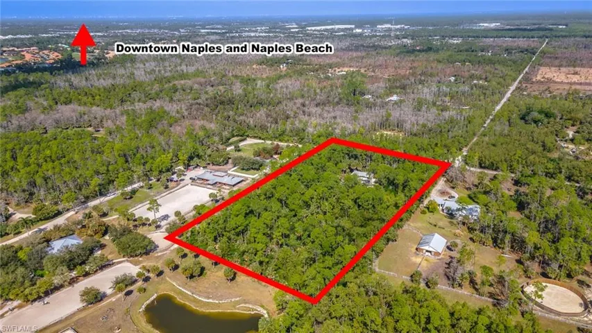Aerial view of property location and property parcel outlined