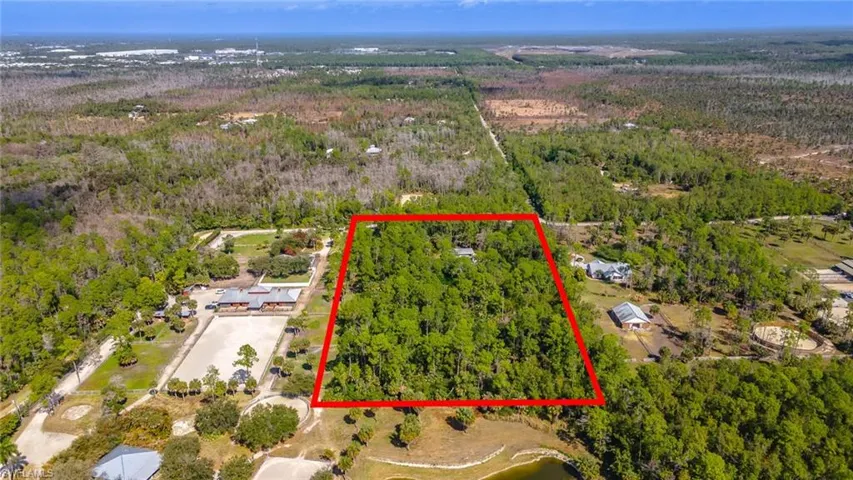 Aerial view of property location and property parcel outlined