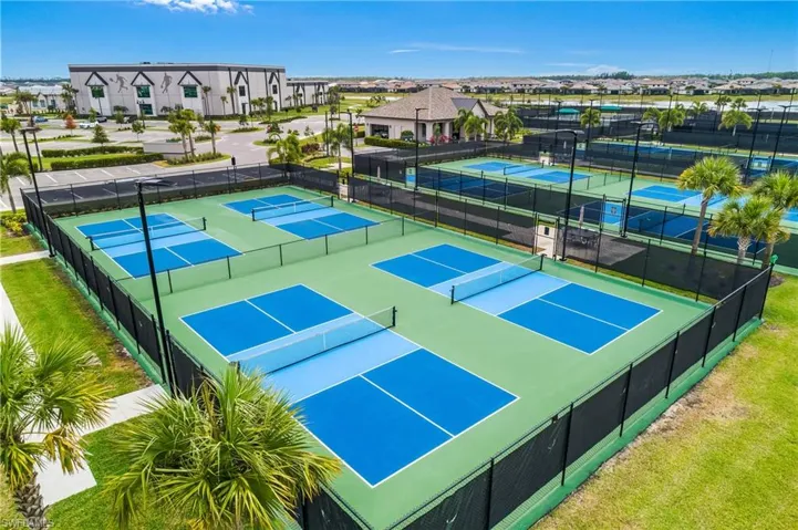 Outdoor pickleball courts.