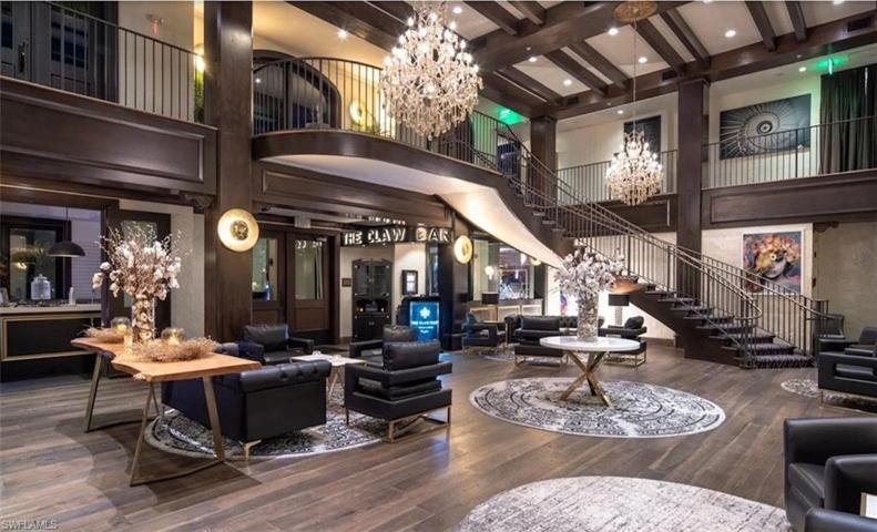 Lobby area of Bellasera. Upstairs is the London Club (dining and live music)