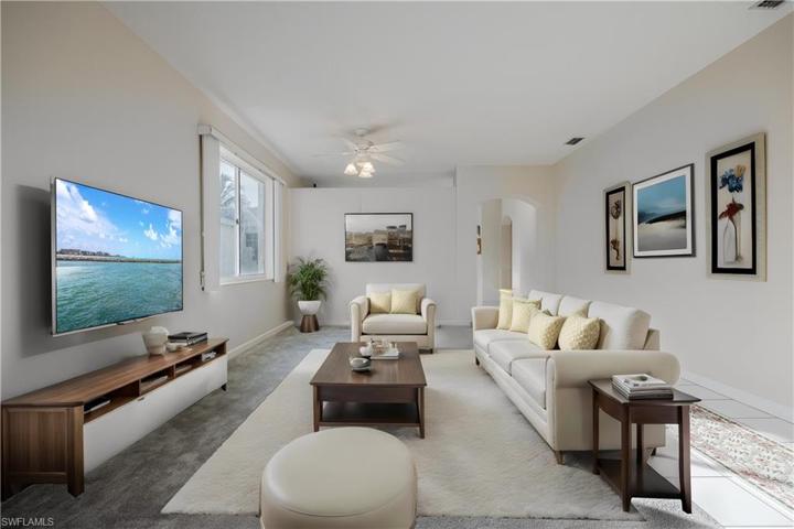 virtually staged family room