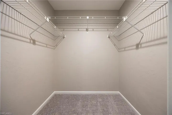 Walk in closet with carpet flooring