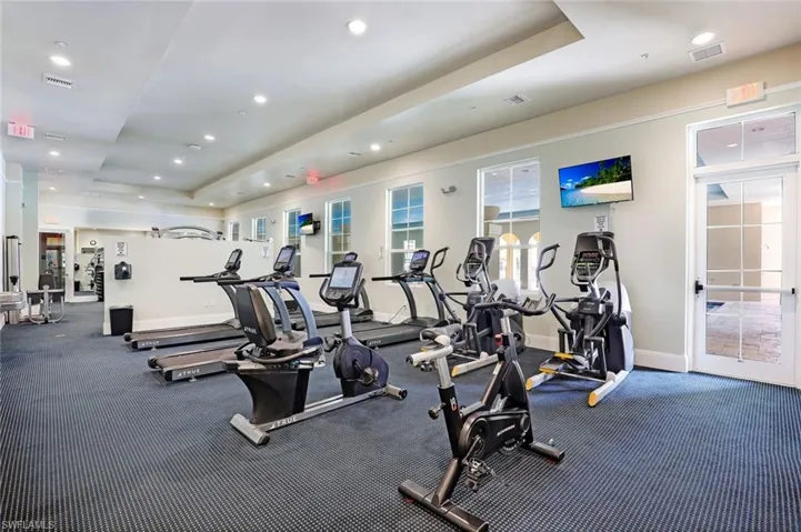 Cardio equipment at Genova's well appointed gym