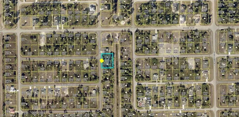 Aerial Map. Displaying the property's boundaries and surrounding parcels