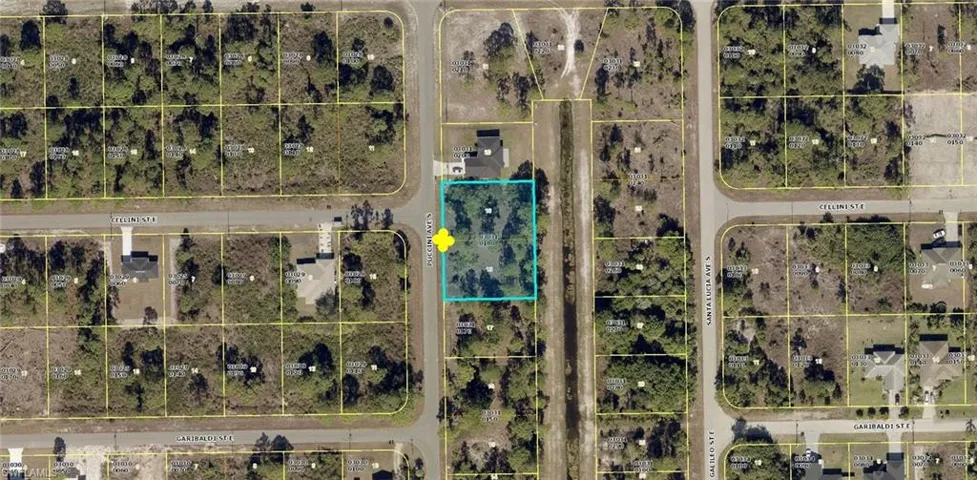 Aerial Parcel Map. Illustrating the property's boundaries and surrounding lots