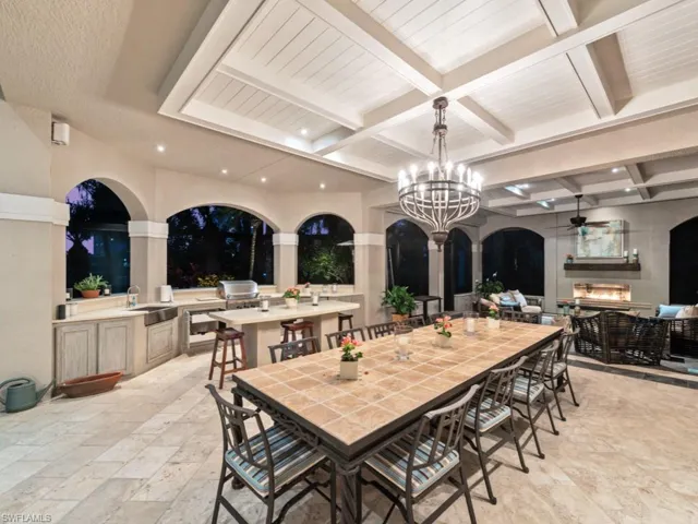 Outdoor Kitchen and Dining Area