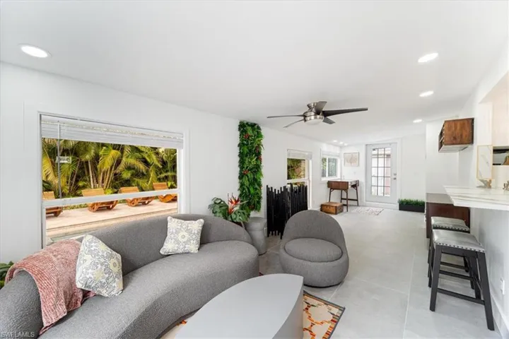 Living room with ceiling fan