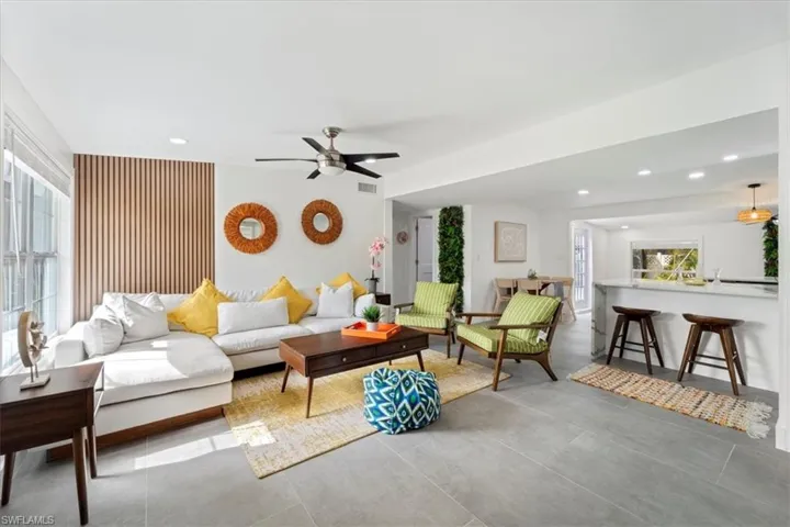 Living room with ceiling fan