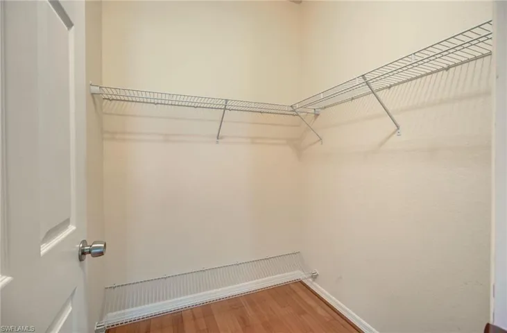 Spacious closet featuring hardwood / wood-style flooring