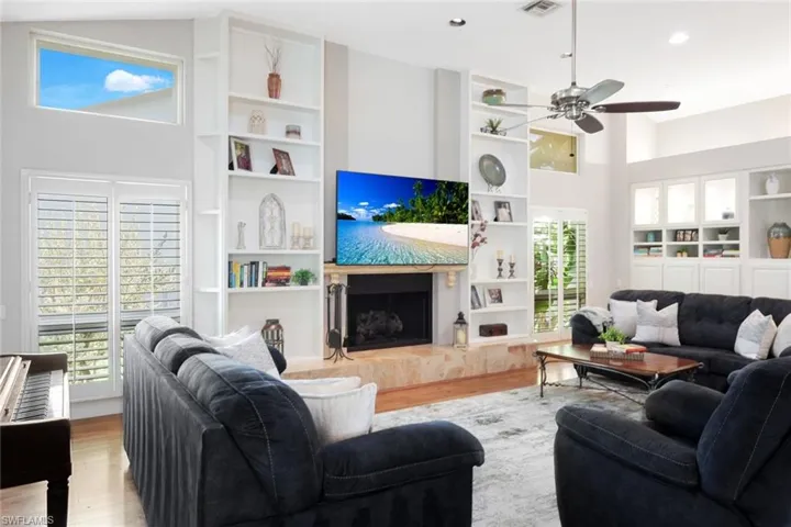 Lovely High Ceilings, Huge Windows, Great Natural Light, Gas Fireplace, Lighted Cabinetry w/Upper Lighting