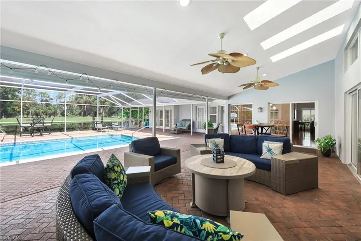 Paver Lanai Under Truss, Skylights (New With Roof) Tropical Setting- Great Entertaining Area