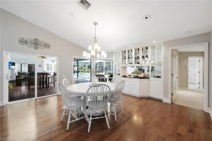 Happy Breakfast Room With Double Sliders (Full Of Sunshine)- Built In Buffet Area, Lighted Cabinetry