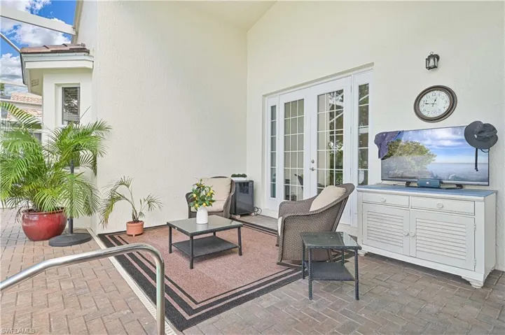 View of patio with french doors