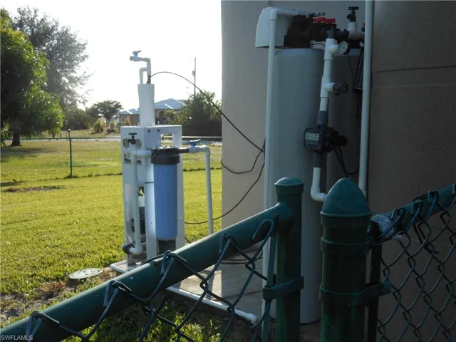 Exterior view of a water softener