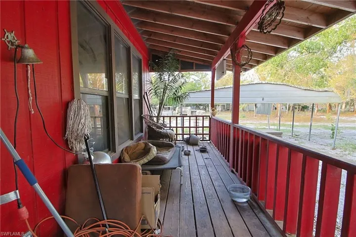 View of wooden deck