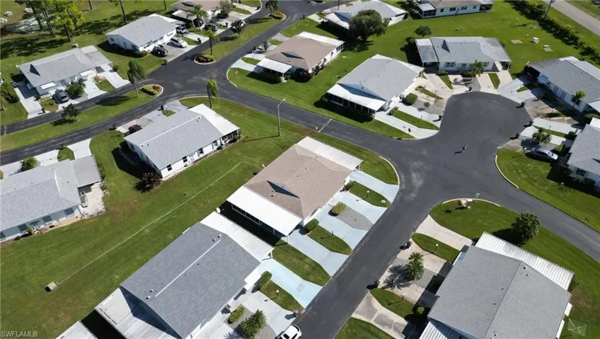 Aerial view of residential area