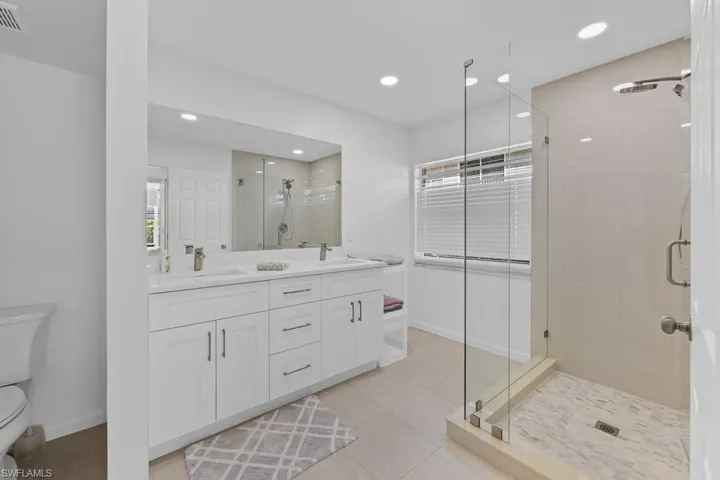 Renovated and updated primary bathroom