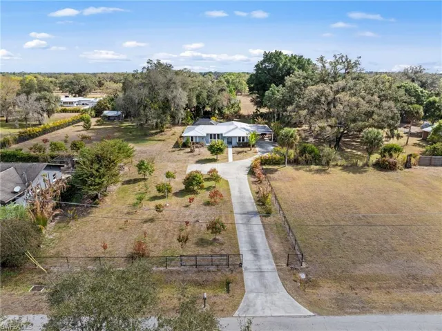 Aerial view of a tree filled landscape