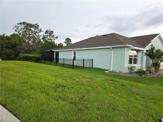 Side yard with fence