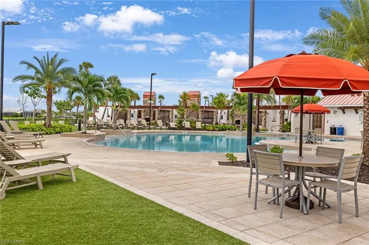 View of swimming pool featuring a patio