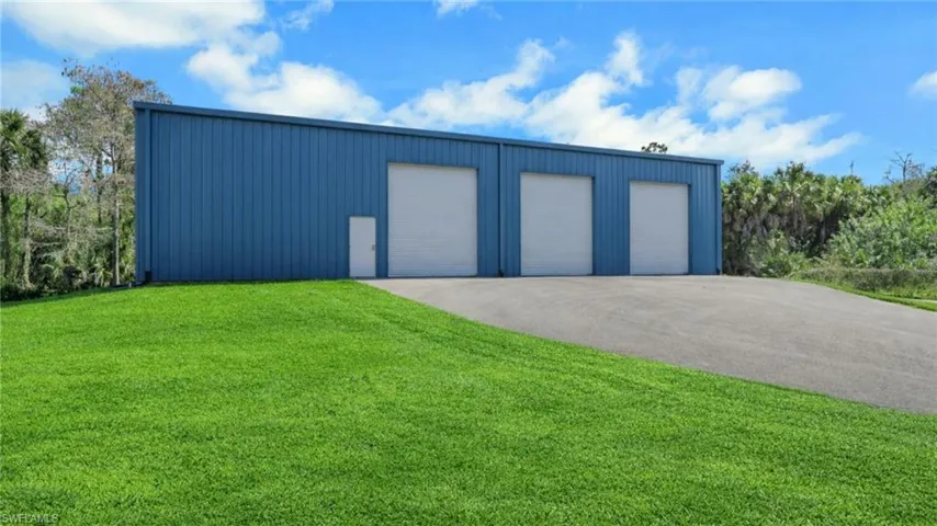Virtually Staged View of detached garage