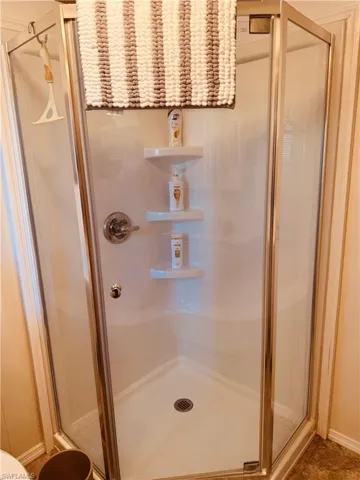 Bathroom with a stall shower