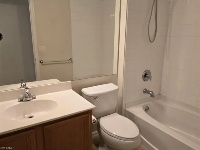 Full bathroom with bathtub / shower combination and vanity
