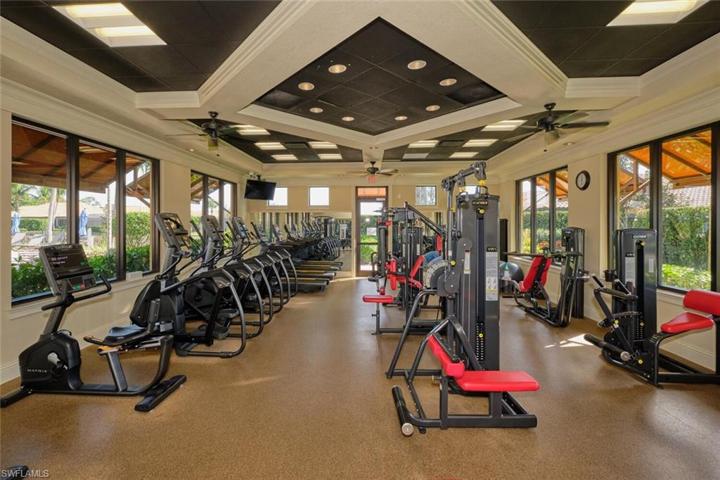 A great place to get some exercise and enjoy the view of the pool.