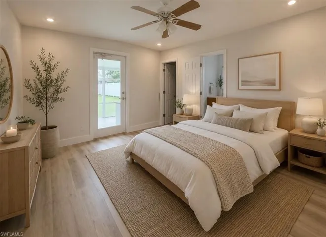 Virtually staged master bedroom