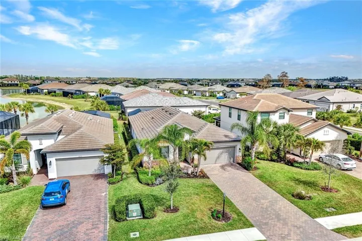 Aerial perspective of suburban area