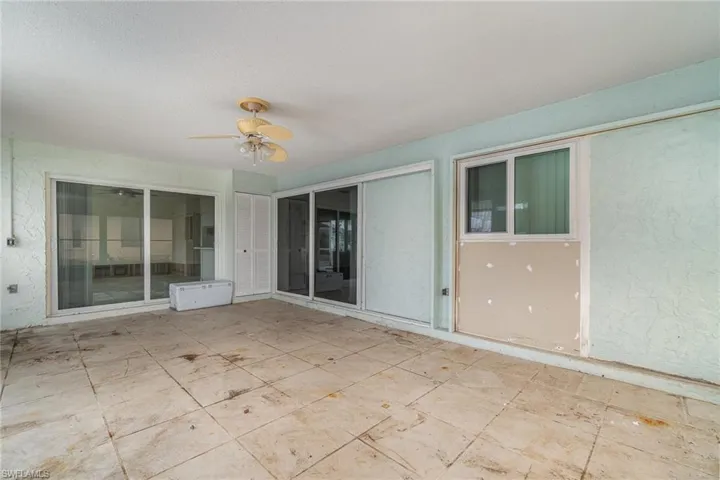 View of patio / terrace featuring ceiling fan