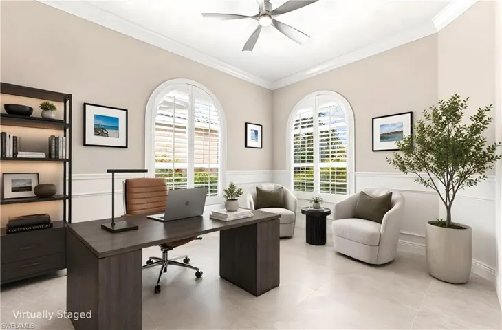 Virtually staged Den/Office