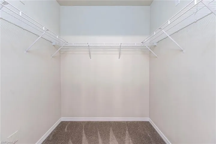 Walk in closet with carpet