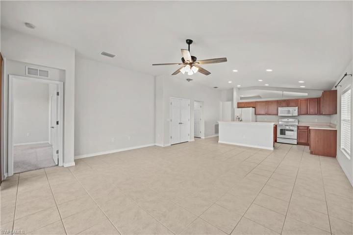 Family Room with Dining and Kitchen