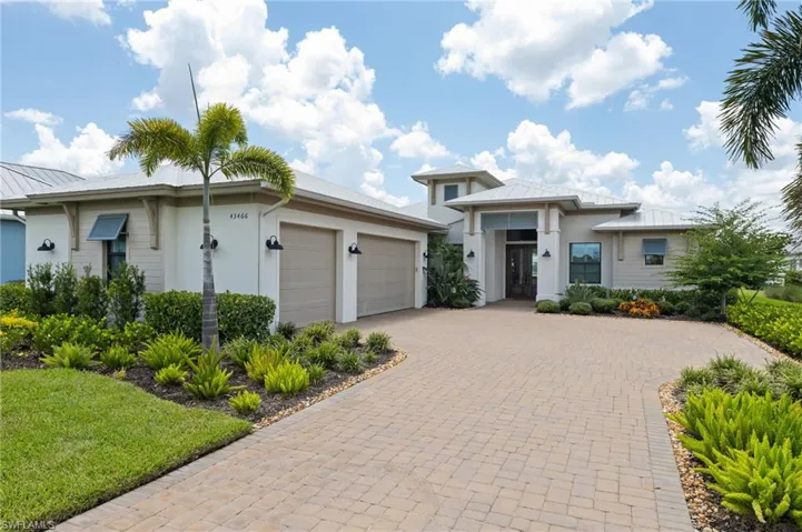 View of front of home with a garage