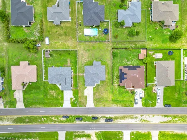 Aerial view of residential area