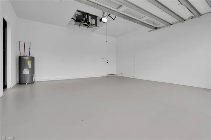 Garage with water heater