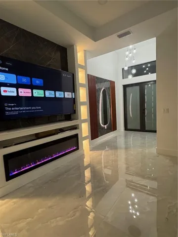 Entertainment center with TV enclosed