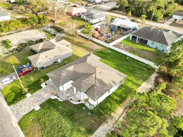 Aerial view of residential area