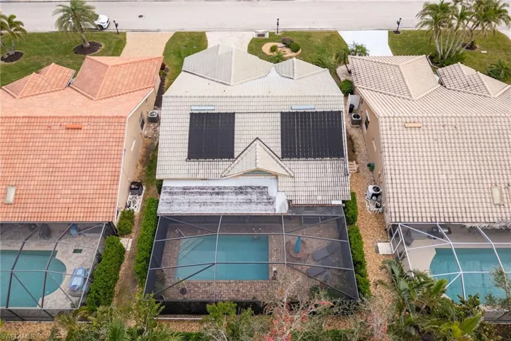 Birds eye view of property