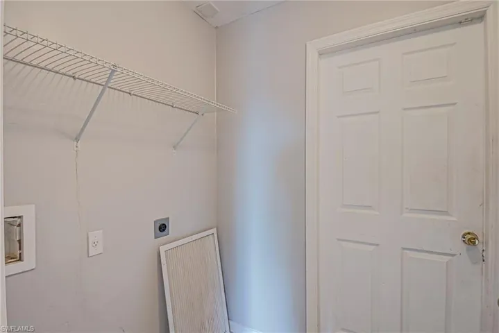 Laundry area with hookup for an electric dryer and washer hookup
