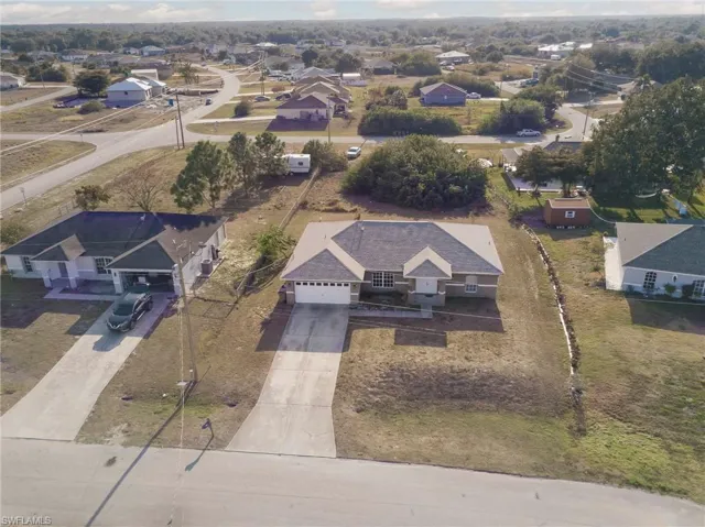 Aerial perspective of suburban area
