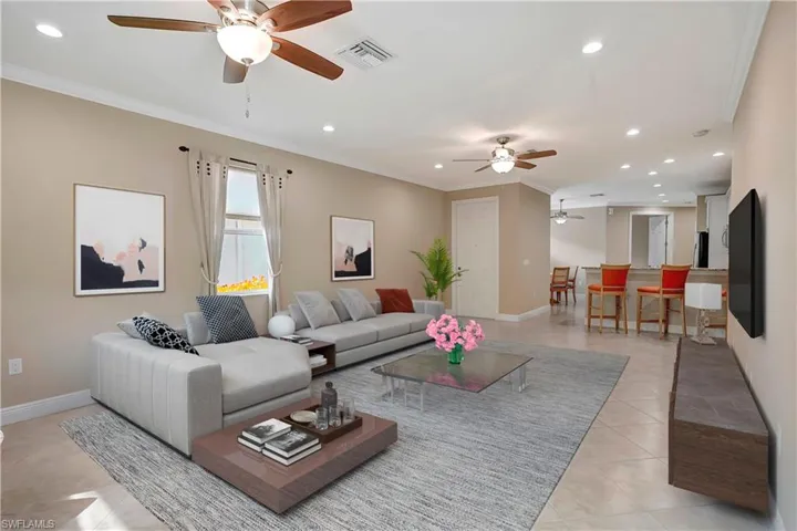 Virtually staged great room